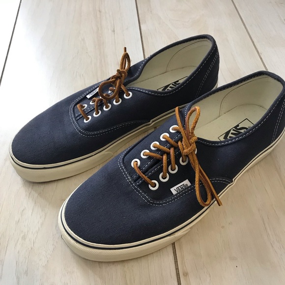 navy blue leather vans